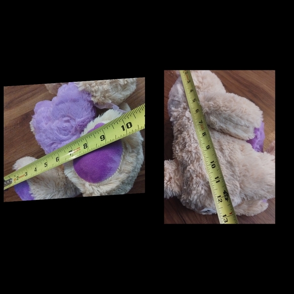 Goffa Teddy Bear with Purple Heart 12" Kelly Toy Sitting Valentine Plush Stuffie - Picture 15 of 16